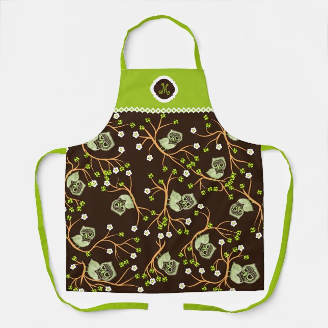 Owls pattern apron (Front)