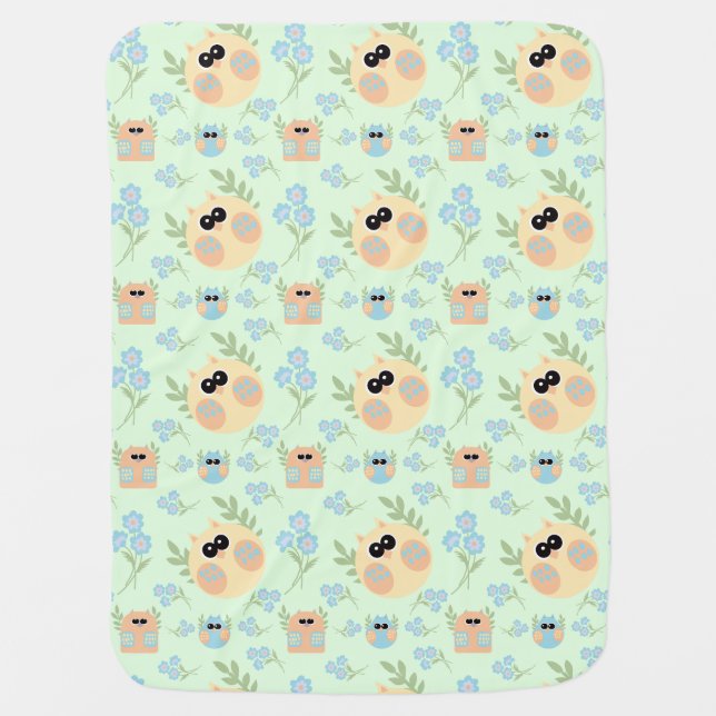 owls pattern baby blanket (Front)