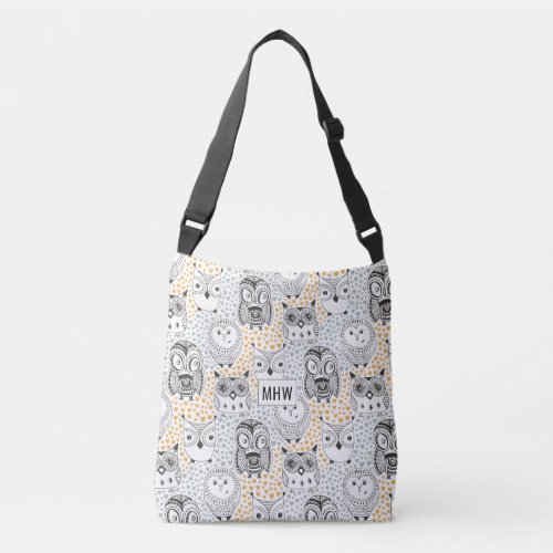 Owls Pattern custom monogram bags