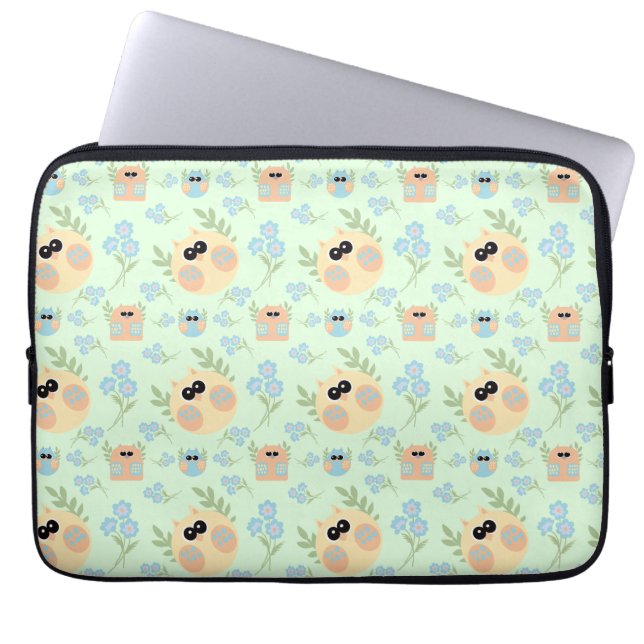 owls pattern laptop sleeve (Front)
