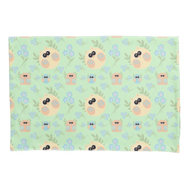 owls pattern pillow case (Front)