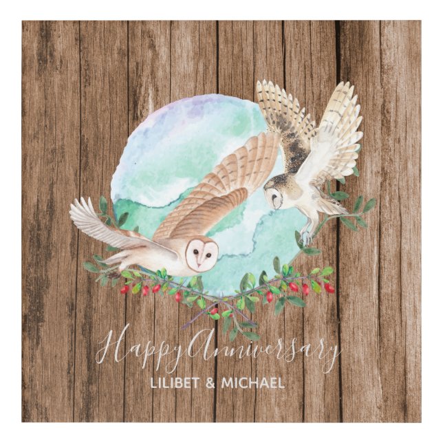 Owls Personalized Acrylic Print (Front)