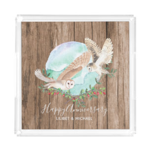 Owls Personalized Acrylic Tray