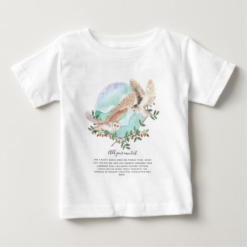 OWLS Personalized Baby T_Shirt