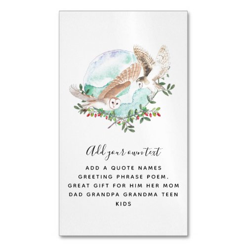 OWLS Personalized Business Card Magnet