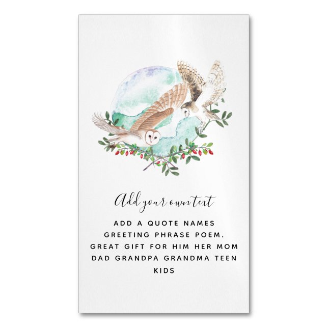 OWLS Personalized Business Card Magnet (Front Vertical)