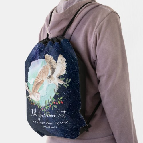 OWLS Personalized Drawstring Bag