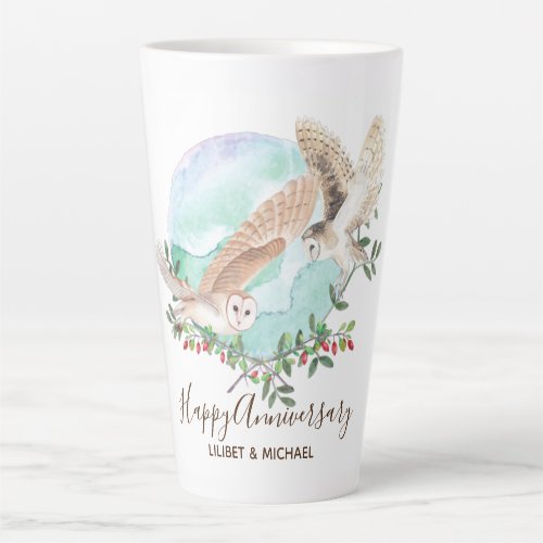 Owls Personalized Latte Mug