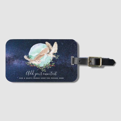 Owls Personalized Luggage Tag