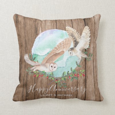 Owls Personalized Throw Pillow