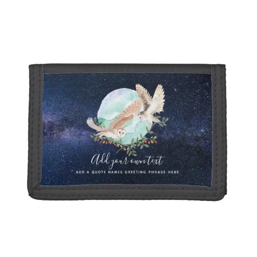 Owls Personalized Trifold Wallet