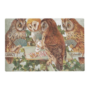 Owls playing placemat