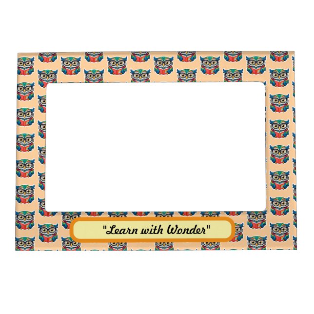 "Owl's Reading Passion" Magnetic Frame (Front)