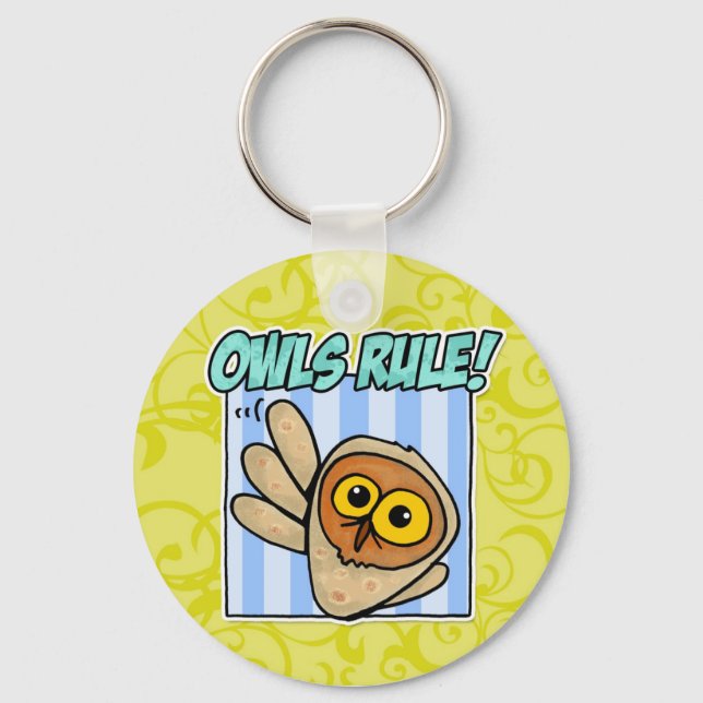 owls rule keychain (Front)