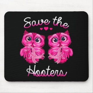 Owls Save A Hooters Pink Ribbon Breast Cancer Gift Mouse Pad
