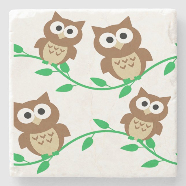 Owls Stone Coaster (Front)