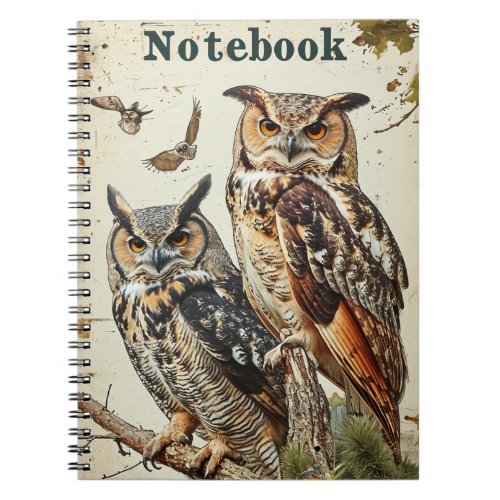 Owls Vintage Notebook