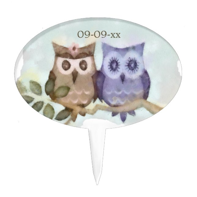 Owls Wedding Cake Topper (Front)