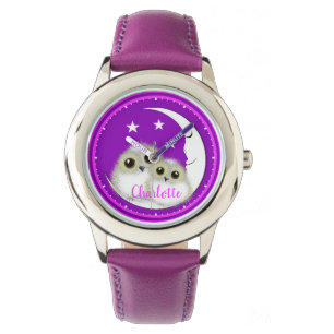 Owls Whimsical Cute Personalized Watch