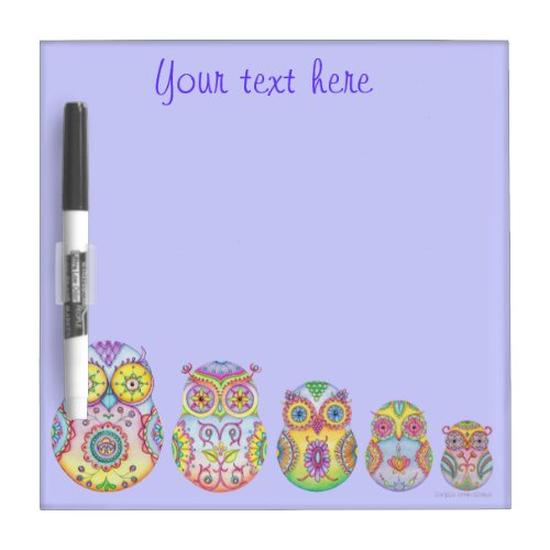 Owlushka owl family Dry-Erase board