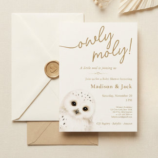 Owly Moly Baby Shower Invitation