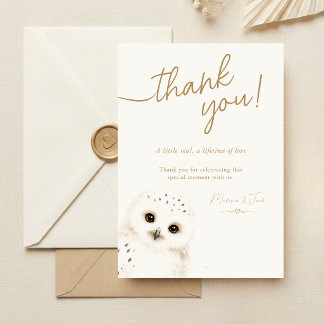 Owly Moly Baby Shower Thank You Card