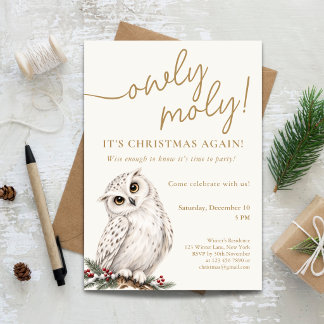 Owly Moly Christmas Party Invitation