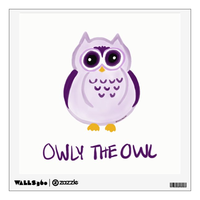 Owly the Owl -Baby / Kids Room Fun Wall Decal (Front)