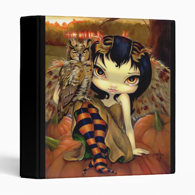 Owlyn in Autumn BINDER halloween owl fairy pumpkin (Front/Spine)