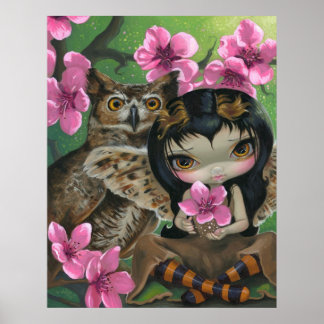 Owlyn in the Springtime ART PRINT Owl Fairy Spring