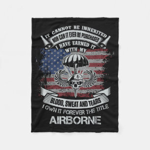 Own Forever The Title Airborne Us Army Veteran Fla Fleece Blanket