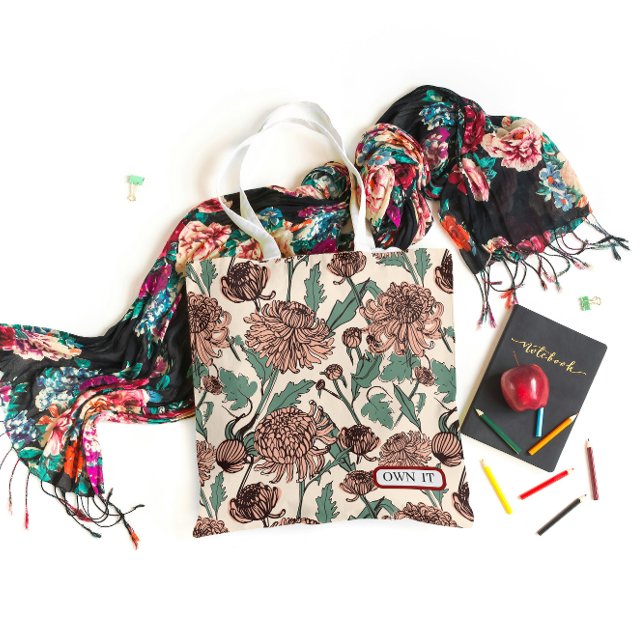 Own It Floral Aesthetic Tote Bag (Creator Uploaded)