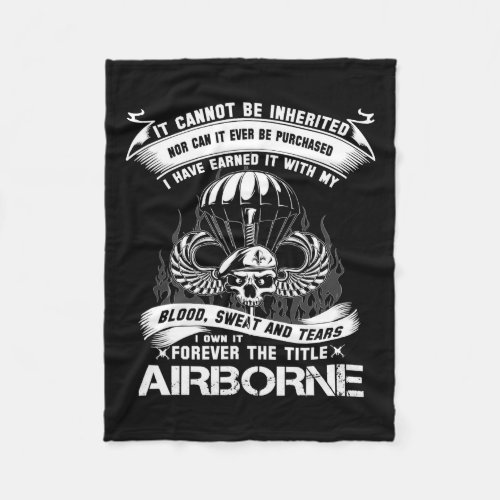 Own_it Forever The Title Airborne Army Ranger Vete Fleece Blanket