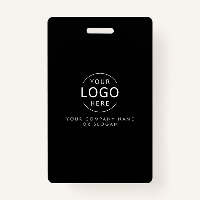 Own Logo Modern Chic Business Card with QR Code ID Badge (Front)