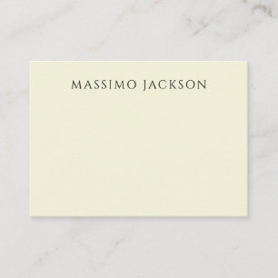 Own Name Calligraphy Chic Plain Simple Beige Color Calling Card