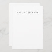 Own Name Calligraphy Chic Plain Simple Black White (Front/Back)