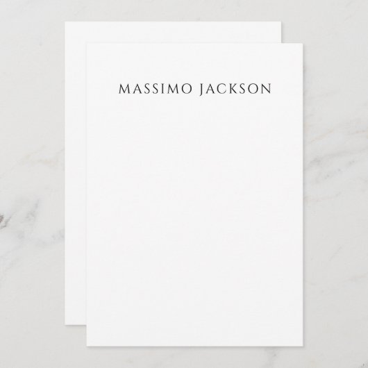 Own Name Calligraphy Chic Plain Simple Black White (Front/Back)