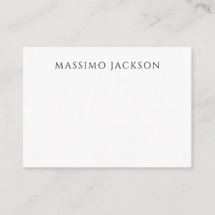Own Name Calligraphy Chic Plain Simple Black White Enclosure Card