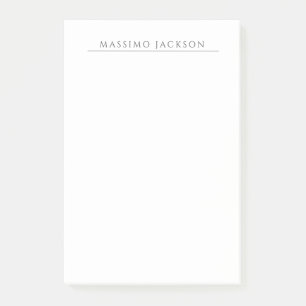 Own Name Calligraphy Chic Plain Simple Black White Post-it Notes