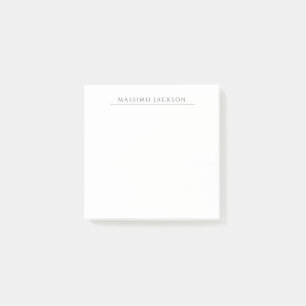 Own Name Calligraphy Chic Plain Simple Black White Post-it Notes
