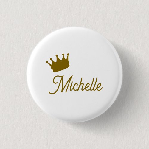 Own Name Creative Trendy Gold Color Script Button