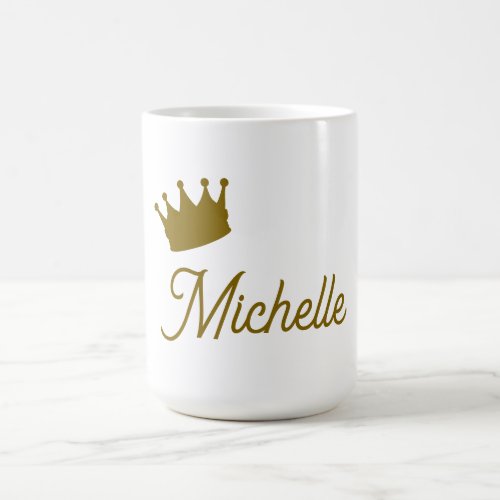 Own Name Creative Trendy Gold Color Script Coffee Mug