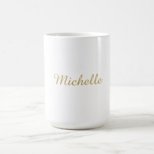 Own Name Creative Trendy Gold Color Script Coffee Mug