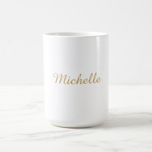 Own Name Creative Trendy Gold Color Script Coffee Mug