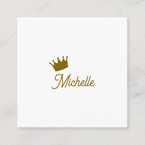 Own Name Creative Trendy Gold Color Script Enclosure Card