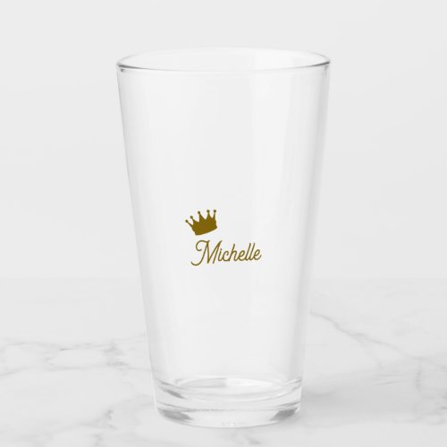 Own Name Creative Trendy Gold Color Script Glass