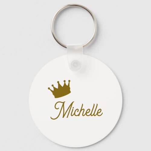 Own Name Creative Trendy Gold Color Script Keychain