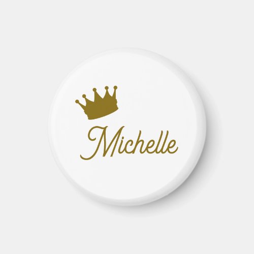 Own Name Creative Trendy Gold Color Script Magnet