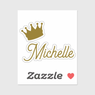 Own Name Creative Trendy Gold Color Script Sticker