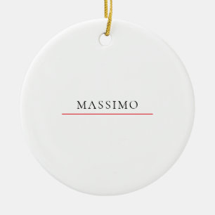 Own Name Decorative Chic Plain Simple Black White Ceramic Ornament